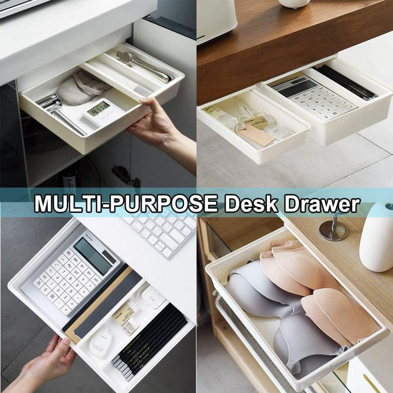 Birou mare dormitor birou sertar sertar creion ascuns sub organizator bucatarie sub tava set de suport autoadeziv pentru birou