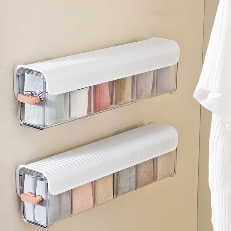 Kutija za pohranu donjeg rublja Zidne gaćice Organizator za čarape 6 ćelija Prozirni ormar Odvojiva kutija za pohranu