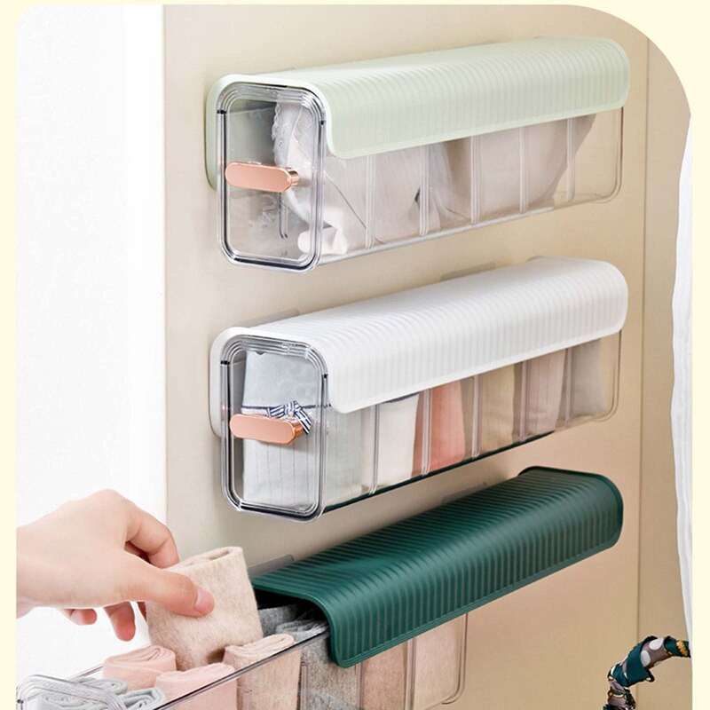 Kutija za pohranu donjeg rublja Zidne gaćice Organizator za čarape 6 ćelija Prozirni ormar Odvojiva kutija za pohranu