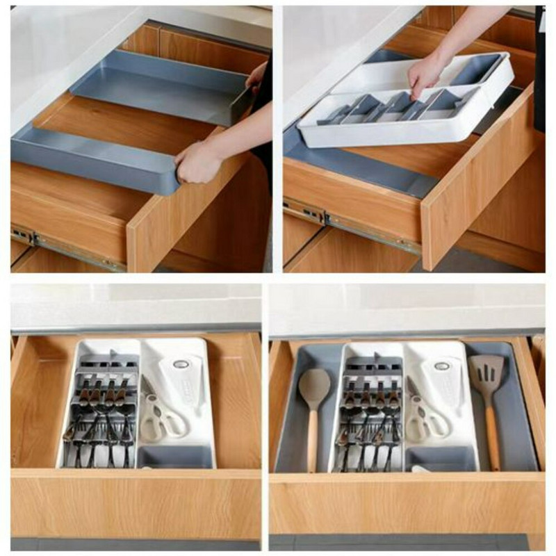 Organizator kuhinjskog pribora Kutija za pohranjivanje pribora za jelo Ladica Poslužavnik za pohranu Držač noževa Posuđe Nož Vilica Žlica Organizator odjeljka