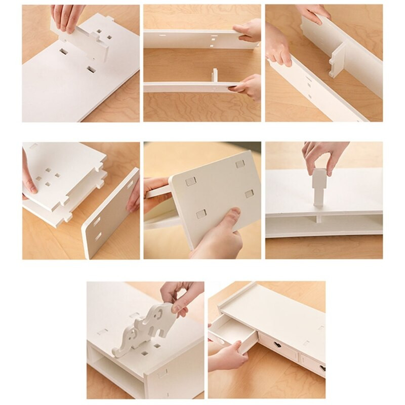 2022 Nový kreatívny a praktický stolový úložný stojan vyrobený z drevenej plastovej dosky, odolný, nie je ľahké ho zlomiť, silný, nosný