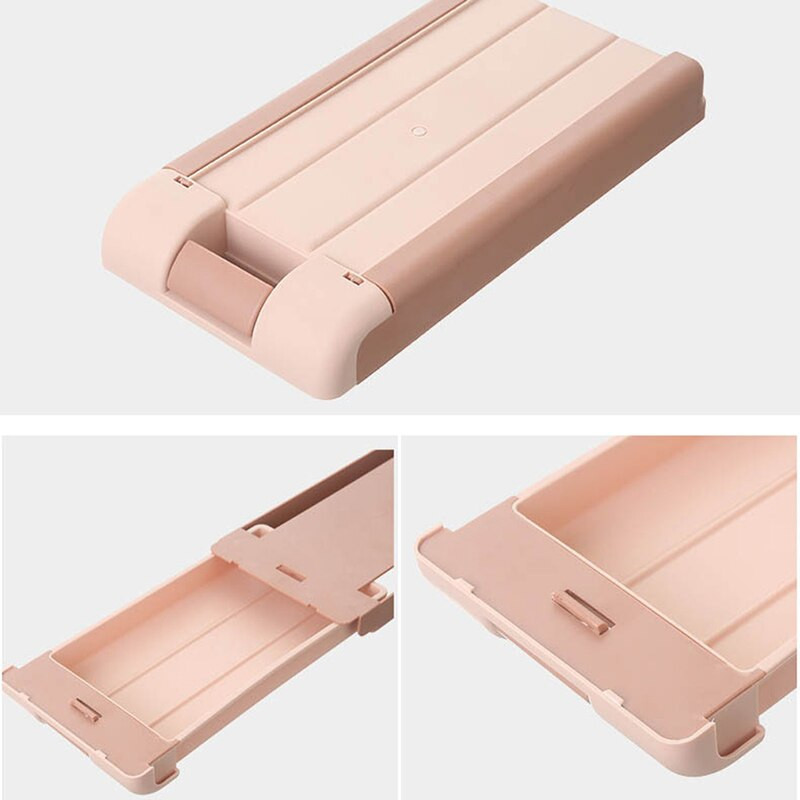 Ladica skrivene kutije za pohranu na stolu Zalijepljena kutija za olovke bez noktiju s bravom za kartice ispod ladice stola Kozmetička kutija Kutija za pohranu raznih stvari