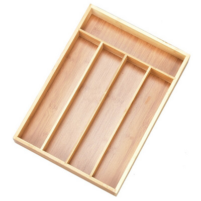Bambuko stalo įrankių dėklas 5 tinklelis virtuvės laikymo dėžė Neištraukiama stalo reikmenų laikymo dėžutės buitiniai papuošalai įrankiai stalčių tvarkytuvė