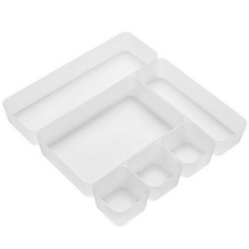 Ρυθμιζόμενα Sundries 1 Desktop Box Sundries Organizer Divider Συρτάρι Cosmetic Box Πλαστικό δοχείο σετ αποθήκευσης Φινίρισμα