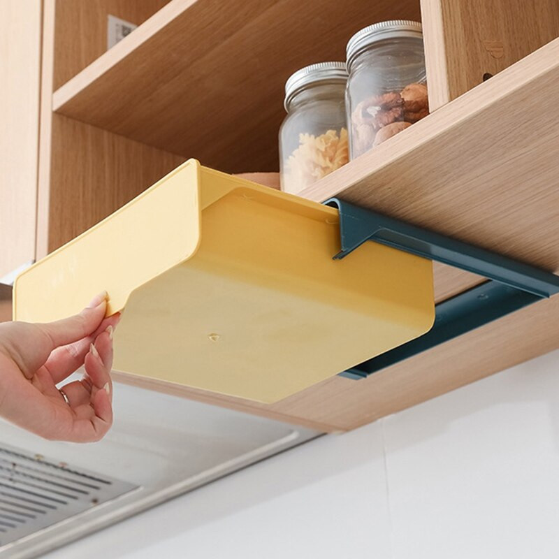 Držiak na peračník, úložný organizér, závesná krabica na papierenské potreby, úložný priestor bez dierovania pod zásuvkou školského stola 2021, samolepiaci