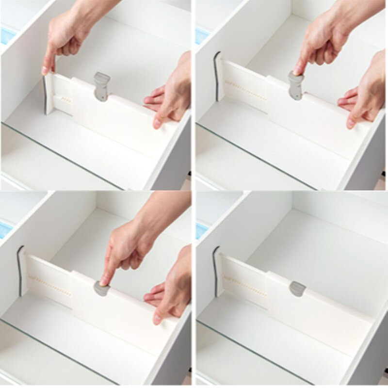 Nastaviteľný úložný priestor do zásuviek, deliaca priečka, výsuvný plastový držiak na zásuvky, úložný priestor do domácnosti, šindeľ na oblečenie a kuchyňu