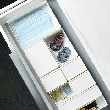 Κουτί αποθήκευσης συρταριών με κάλυμμα Ταξινόμηση Πλαστικό οργανωτής καλλυντικά Συρτάρια κουζίνας Διαχωριστικό γραφείο Προϊόντα κρυφή ντουλάπα