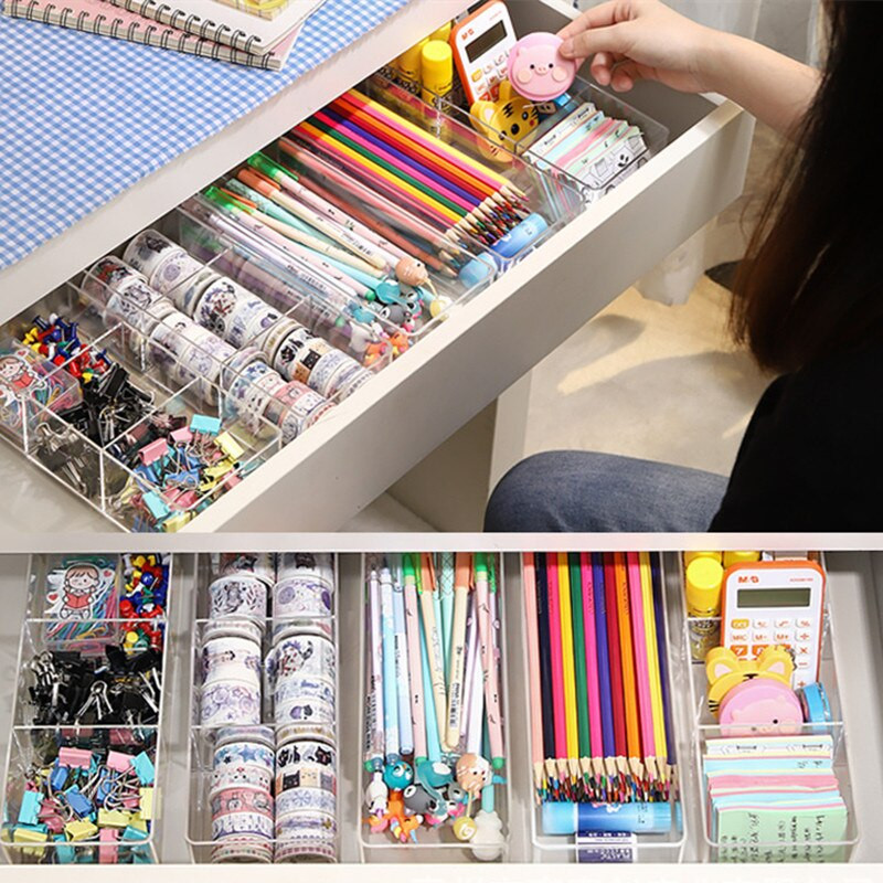 Plastový oddeľovač, úložné zásuvky pod stôl, organizér na papierenské potreby, stolová skrinka, kuchynská linka, korenie, kancelária, kozmetika, veci do domácnosti