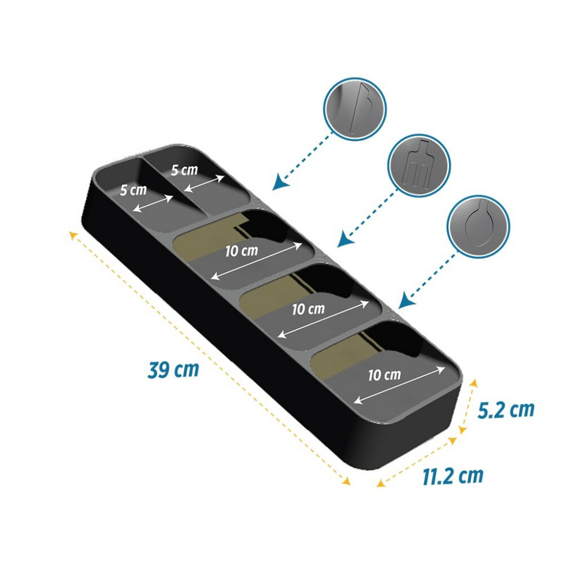 Kuchynský organizér, zásuvka na príbory, úložný box, podnos, vidlička, lyžica, deliaca priehradka na kuchynské náčinie, stojan na spotrebiče, skrinka, stojan