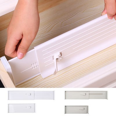 Разделител на чекмеджето Прибиращ се регулируем органайзер Съхранение ABS пластмасов шкаф Разделител на чекмеджето Разделителна решетка за кухня Спалня