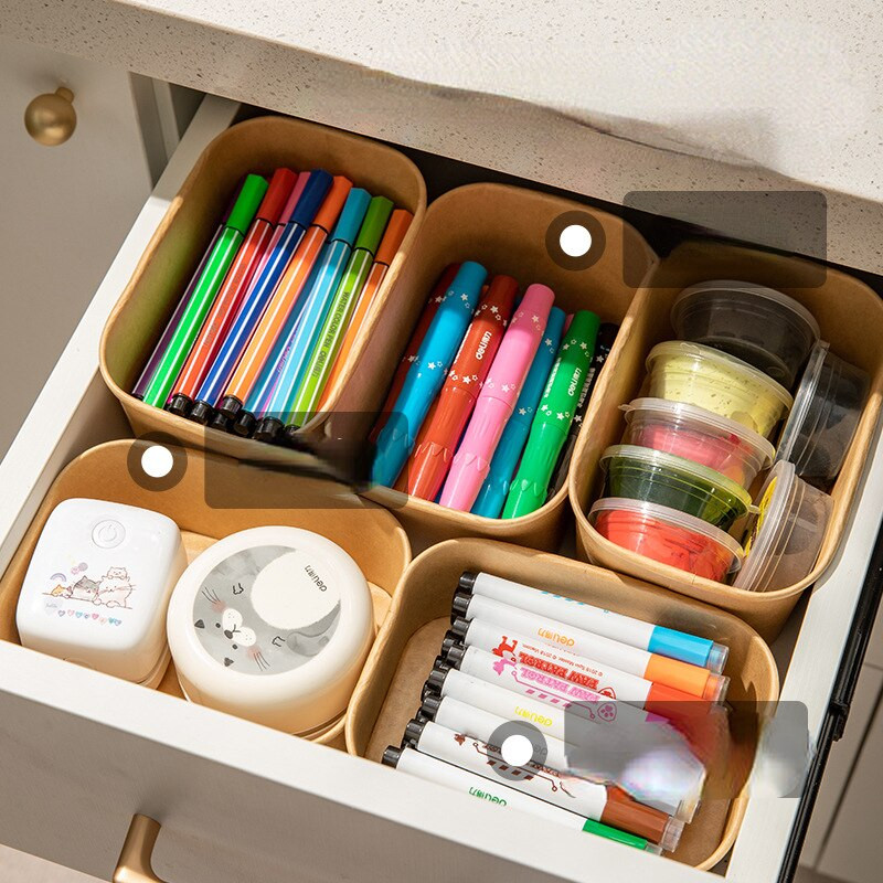 Organizatori ladica Kutija za kućansku upotrebu Kraft papir Stol Ormarić Razvrstavanje šminke Pohranjivanje Organizeur De Rangement Organizator šminke