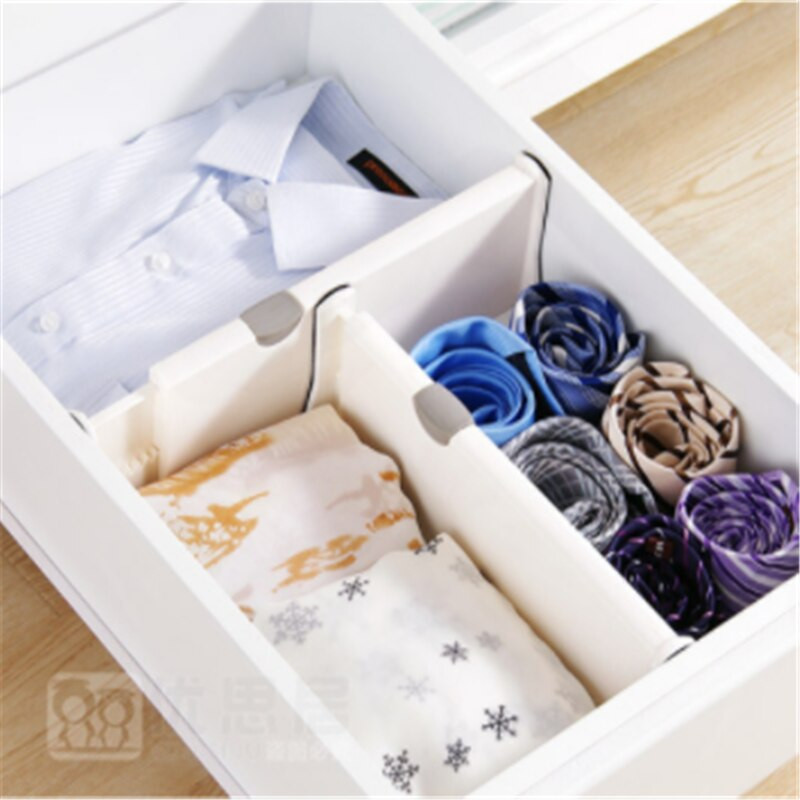 Despărțitoare pentru sertare albe, reglabile cu arc, extensibil, pentru bucătărie, dormitor, organizator, sertar retractabil, panou despărțitor pentru casă