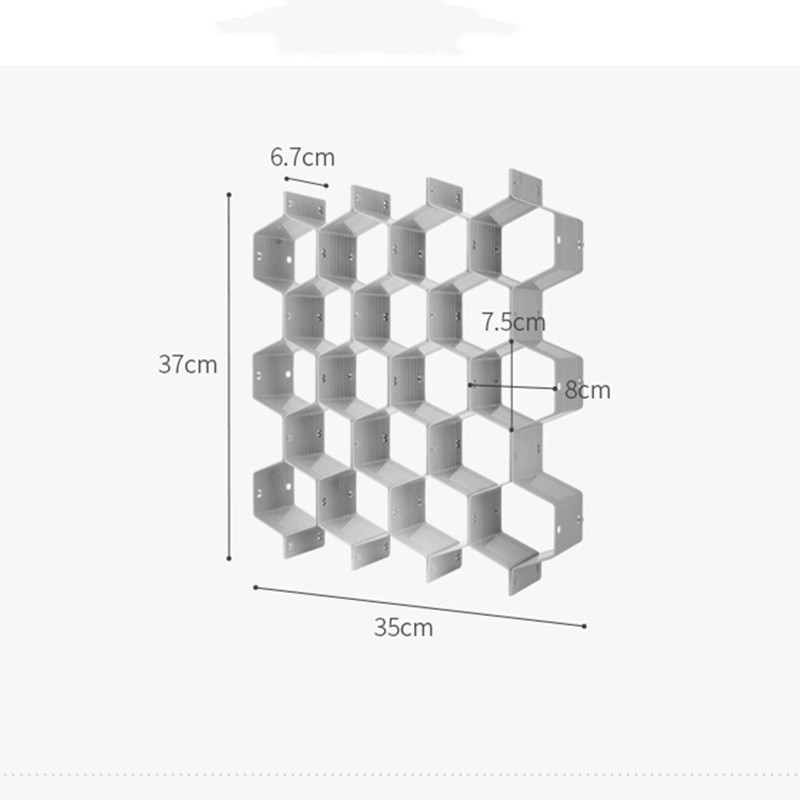 Szekrényelválasztók Műanyag válaszfal Méhsejt alakú fiókrendező 8db kisruházathoz és kozmetikai osztályozáshoz Clapdeszka