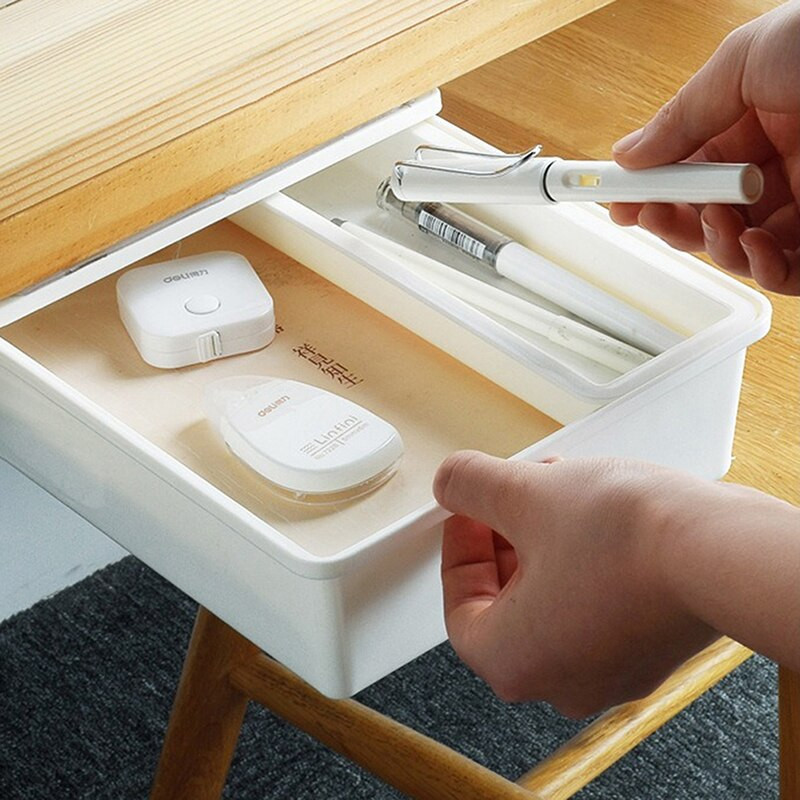 Samolepiaci organizér pod zásuvku stola, skrytý úložný box na make-up, školské písacie potreby, držiak na ceruzky