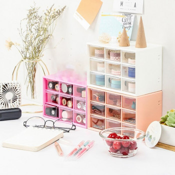 9 Grids Desktop Storage Box Συρτάρι κοσμημάτων Organizer Πλαστικό δοχείο καλλυντικών