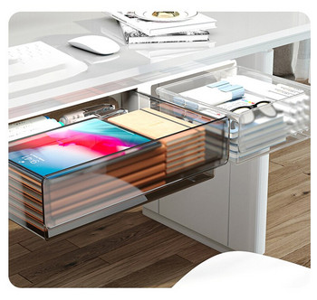 Under Desk Hidden Drawer Box Πλαστική θήκη αποθήκευσης κουζίνας Desk Organizer Υπόμνημα στυλό Stationery Storage Box Θήκη Συρτάρια αποθήκευσης