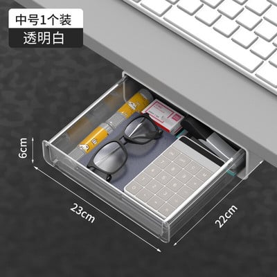 Cutie ascunsă pentru sertar sub birou Suport de depozitare din plastic pentru bucătărie, Organizator de birou, stilou, cutie de papetărie, cutie de depozitare, sertare de depozitare