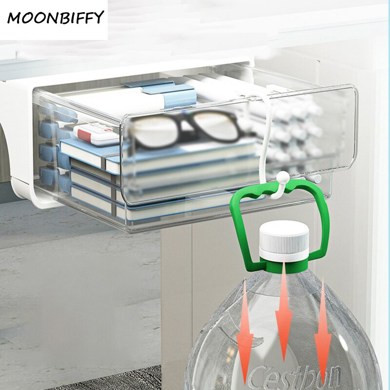 Cutie ascunsă pentru sertar sub birou Suport de depozitare din plastic pentru bucătărie, Organizator de birou, stilou, cutie de papetărie, cutie de depozitare, sertare de depozitare