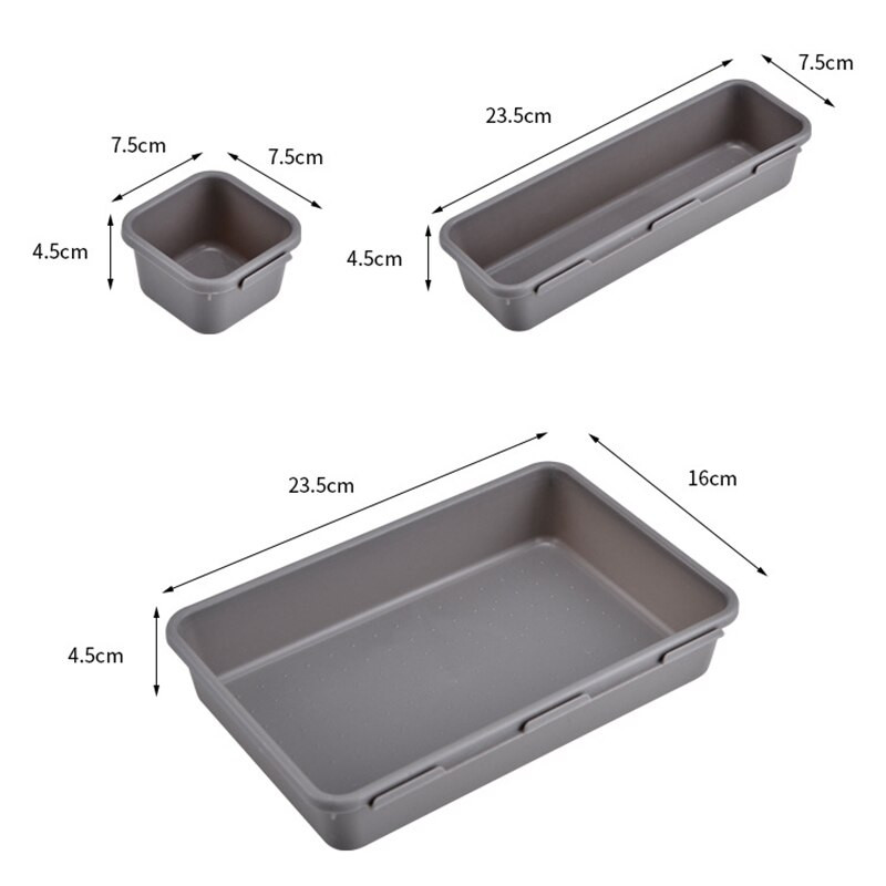 8 ks Zásuvkový úložný box Kombinovateľný organizér Priehradka na riad Kuchynská skrinka Šperky Kozmetika Stôl Zásuvkový organizér