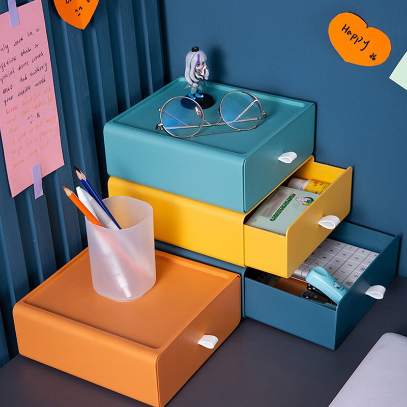 Úložný box na stôl so zásuvkami, stohovateľné zásuvky na stôl s rukoväťou, veľkokapacitný organizér na makaróny, opakovane použiteľný