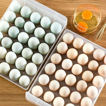 60 Grids Egg Storage Storage Box Διπλή στρώση Διαφανές Συρτάρι Τύπος Διαφανές Δοχείο αυγών για Ψυγείο Τακτοποίηση Κουζίνας