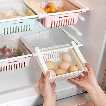 Πολυλειτουργική Κουζίνα Ψυγείο Αποθήκευση Καλάθι Ράφι Ψυγείο Καταψύκτη Στήριγμα ραφιού Πτυσσόμενο Πλαστικό Συρτάρι Organizer Εξοικονόμηση χώρου