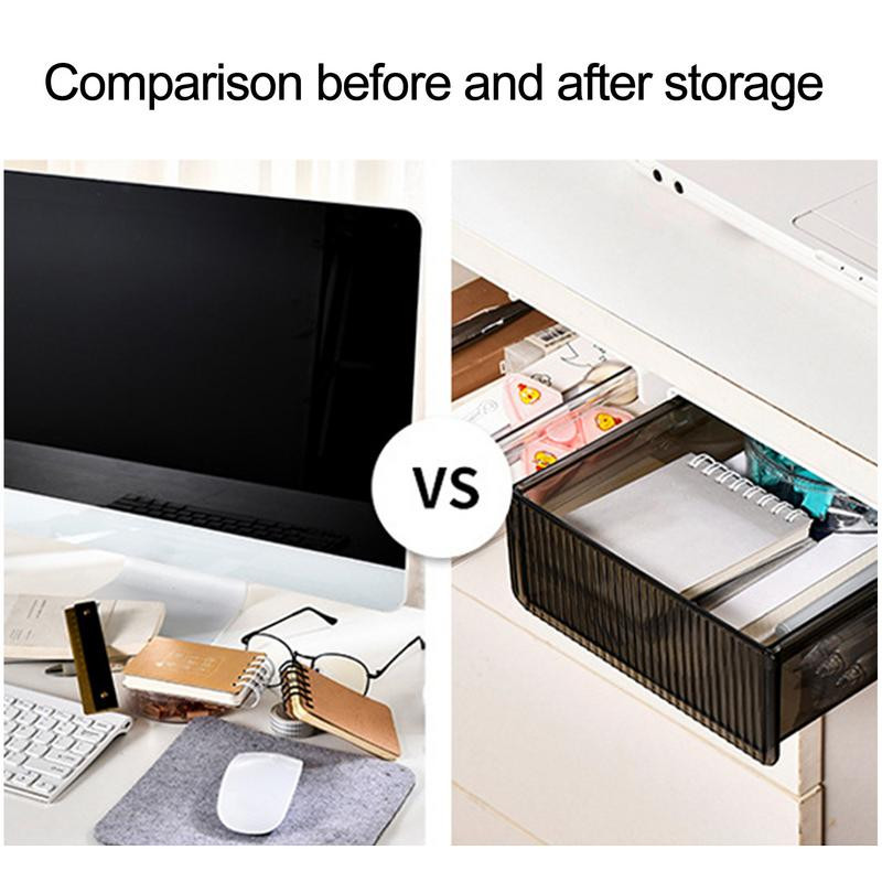 Lauaaluse sahtli korraldaja Isekleepuv laua all Hoiasahtel Isekleepuv Paigaldatud lauasahtli kinnituspulk laual