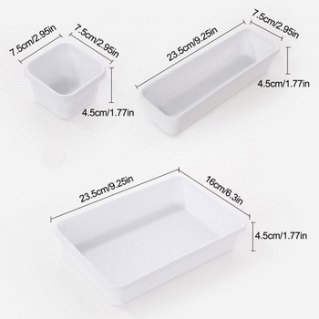 Пластмасови кутии за съхранение на различни предмети Многофункционална разделена кутия за съхранение Пластмасов органайзер за грим Чекмедже за бюро Комплект тави за съхранение