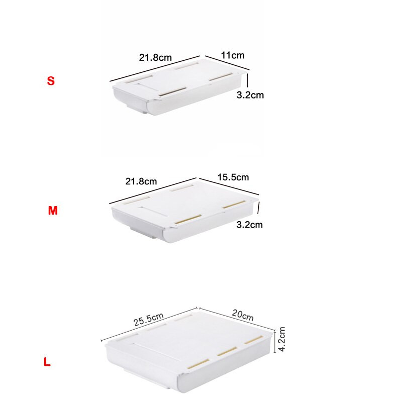 Raštinės reikmenų dėžutė po rašomuoju stalu Paslėptas pastos stalčius laikymo dėžutė Studento rašiklio laikiklis Plastikinis įvairių reikmenų konteineris vaikams įtaisas