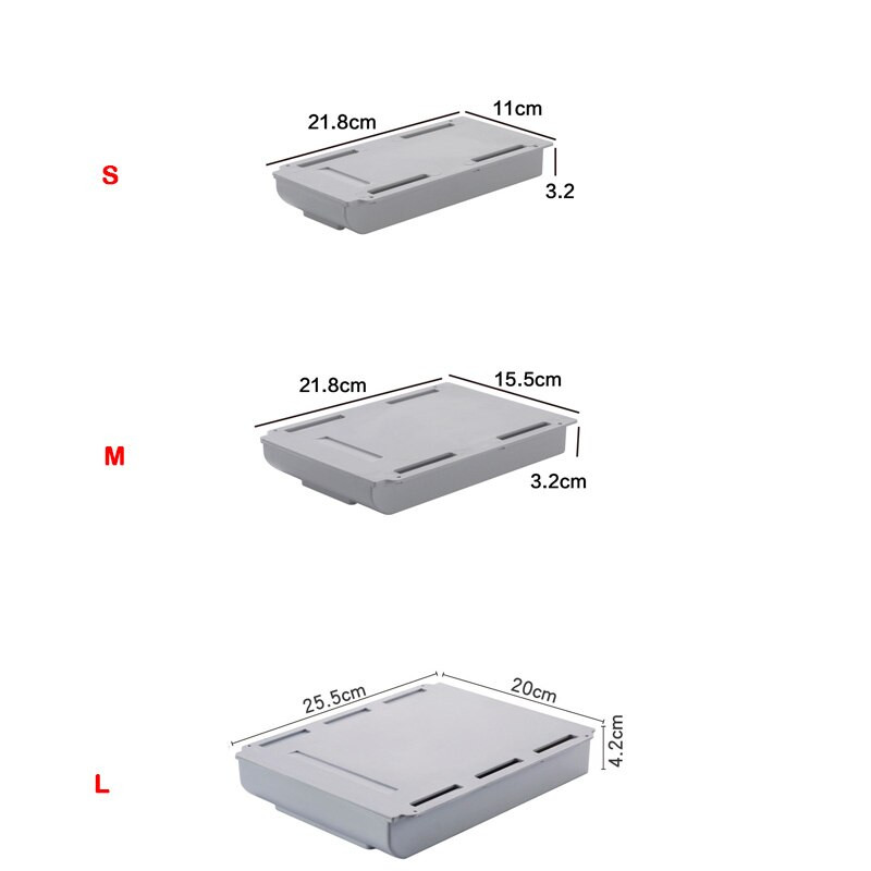 Raštinės reikmenų dėžutė po rašomuoju stalu Paslėptas pastos stalčius laikymo dėžutė Studento rašiklio laikiklis Plastikinis įvairių reikmenų konteineris vaikams įtaisas