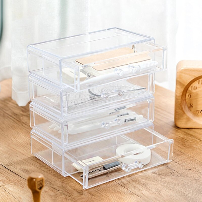 Úložný box na stôl, priehľadná zásuvka, stohovateľný držiak kontajnerov, puzdro na kancelársku pracovnú poznámku, organizér súborov