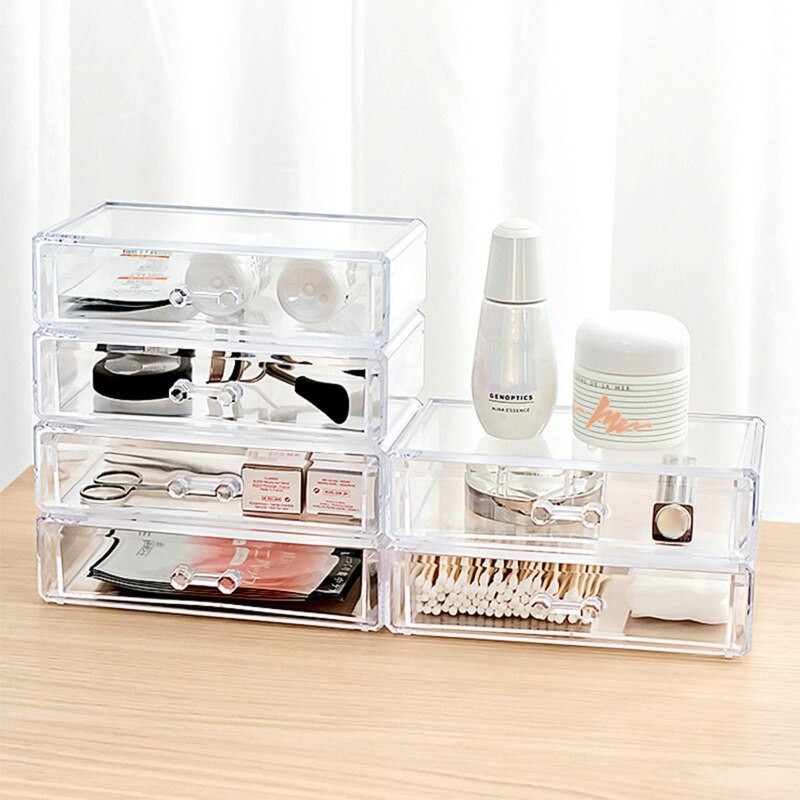 Úložný box na stôl, priehľadná zásuvka, stohovateľný držiak kontajnerov, puzdro na kancelársku pracovnú poznámku, organizér súborov