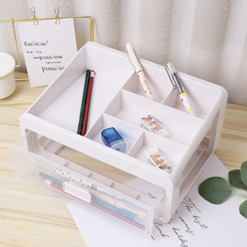 Multifunkčný organizér na stôl, ktorý sa dá použiť v domácej kancelárii, v školskom internáte, pomáha upratať izbu a šetrí miesto. Vhodný pre študentov a dospelých.