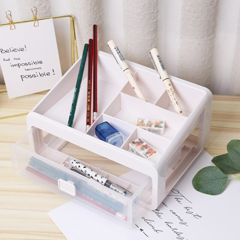 Multifunkčný organizér na stôl, ktorý sa dá použiť v domácej kancelárii, v školskom internáte, pomáha upratať izbu a šetrí miesto. Vhodný pre študentov a dospelých.