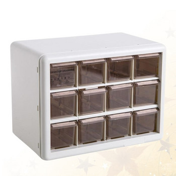 Прозрачна многорешеткова мини кутия за бижута Настолно чекмедже Шкаф за съхранение на бижута Органайзер за съхранение на домашен офис