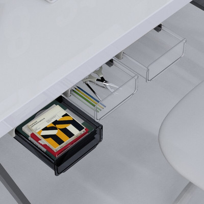„Self Stick Drawer Organizer“ su slankiu dangteliu, laikymo dėklo talpyklos laikikliu