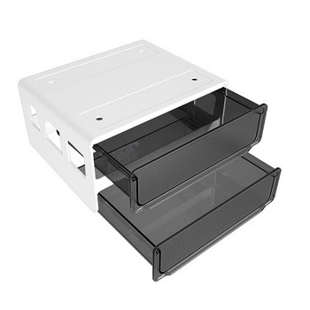 2 слоя Органайзер за чекмеджета под бюрото Скрито самозалепващо се чекмедже за съхранение под масата Кутия за канцеларски материали за офис/класна стая/дом