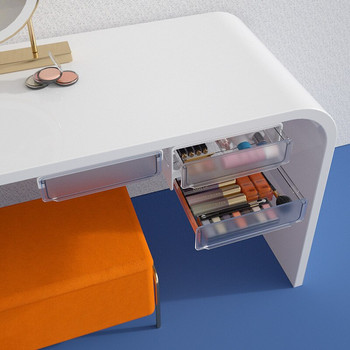 2 слоя Органайзер за чекмеджета под бюрото Скрито самозалепващо се чекмедже за съхранение под масата Кутия за канцеларски материали за офис/класна стая/дом