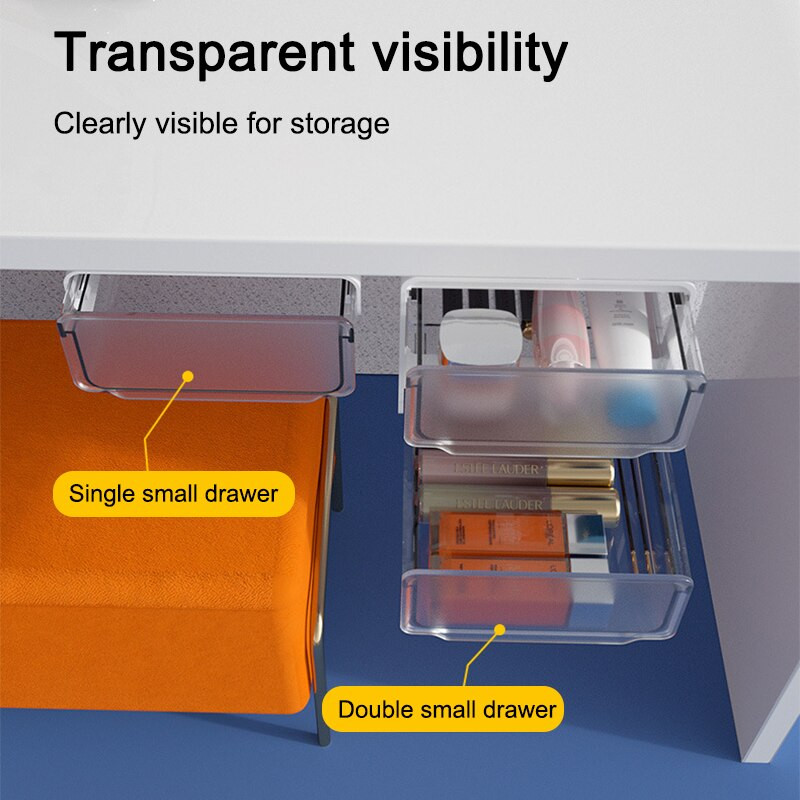 2-vrstvový organizér pod zásuvku stola, skrytý samolepiaci úložný priestor pod stolom, krabica na papiernictvo do kancelárie/učebne/domov