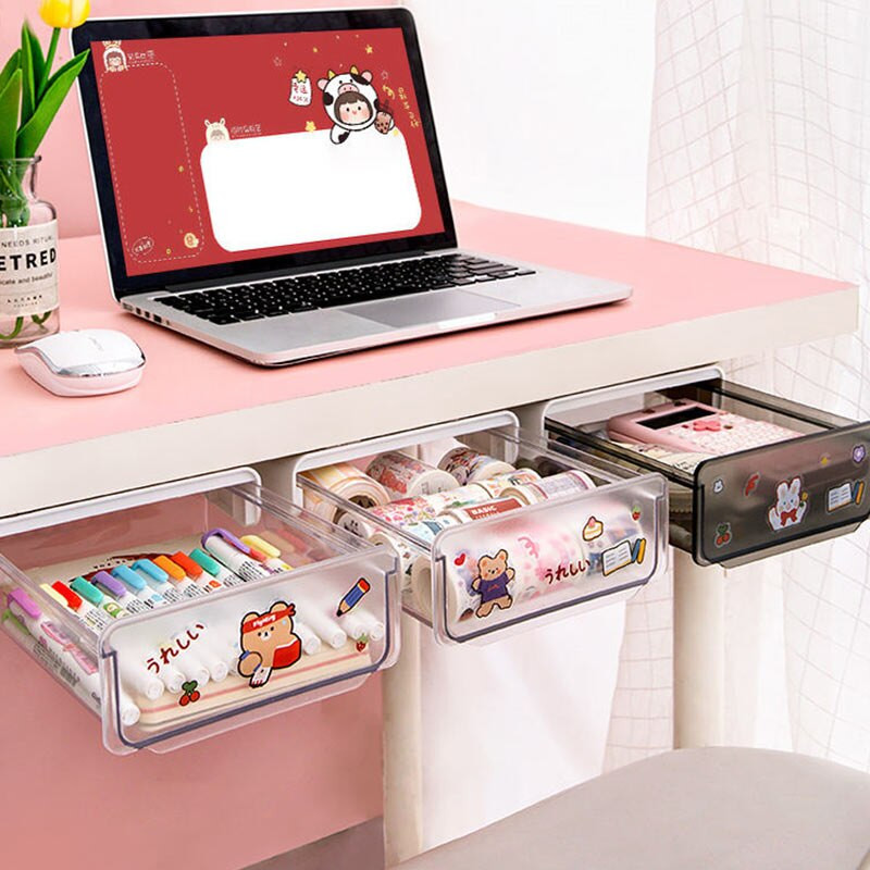 Ladica ispod stola Slatka organizatorska radna stanica Čarobni stol Nevidljiva polica ispod stola Naljepnica Ladica za pohranu uredskog materijala