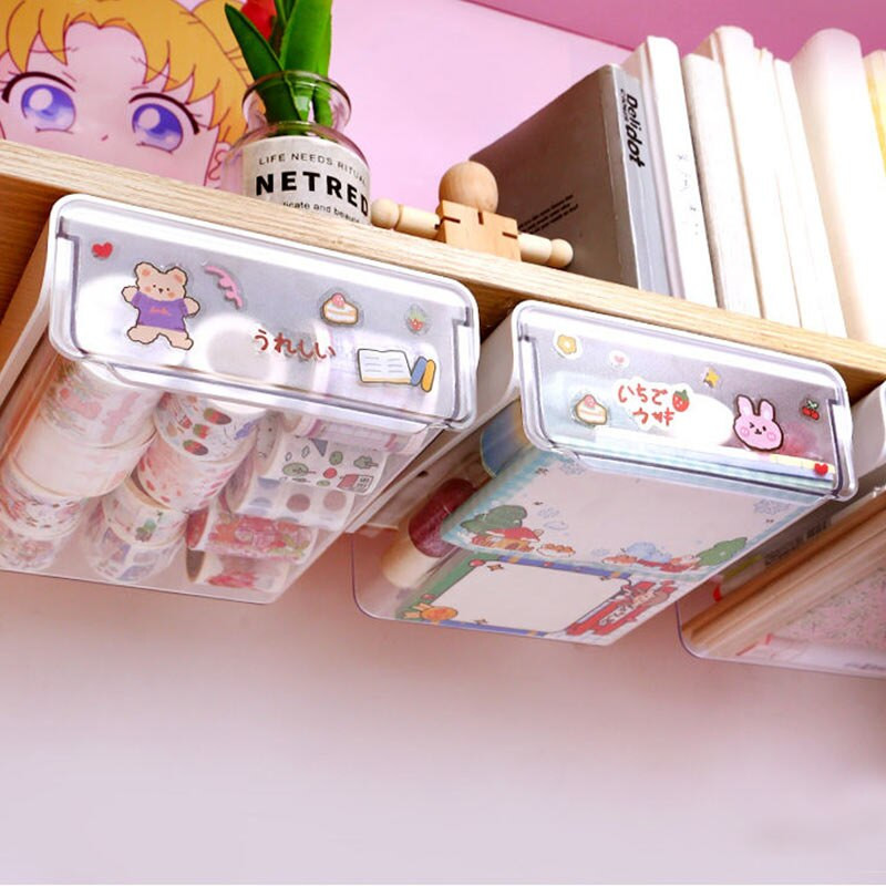 Ladica ispod stola Slatka organizatorska radna stanica Čarobni stol Nevidljiva polica ispod stola Naljepnica Ladica za pohranu uredskog materijala