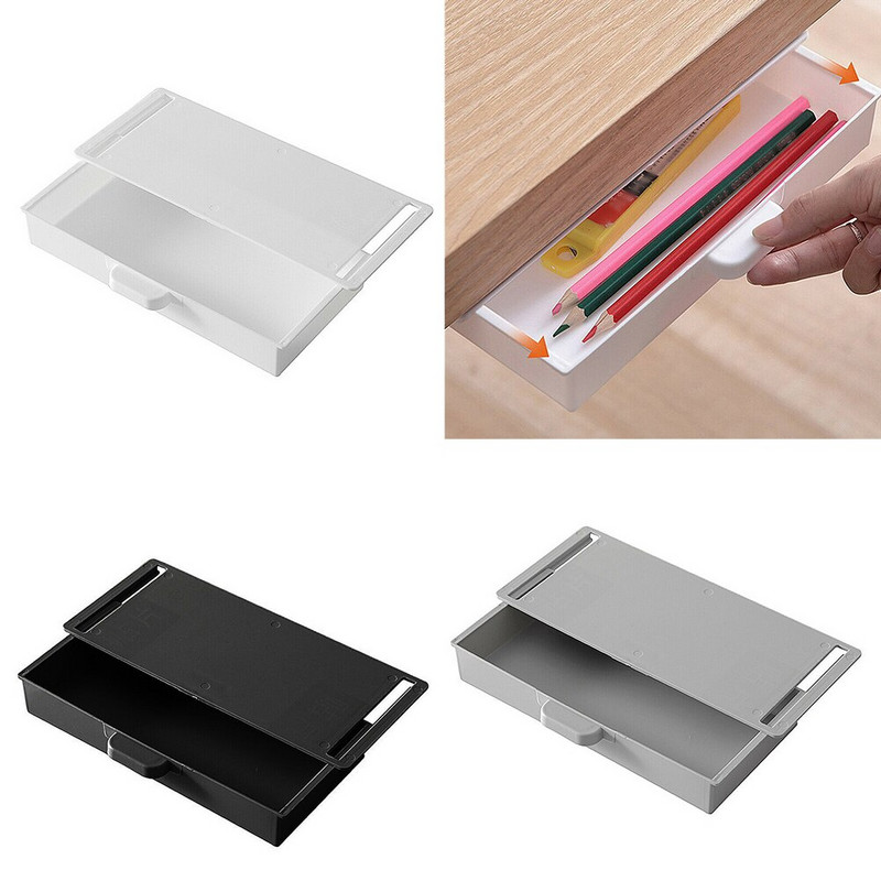 1x Samolepiaci pod stôl Zásuvkový zásobník na ceruzky Úložný box na líčenie Šperky Organizér na papiernictvo Zásuvky Organizér na stôl