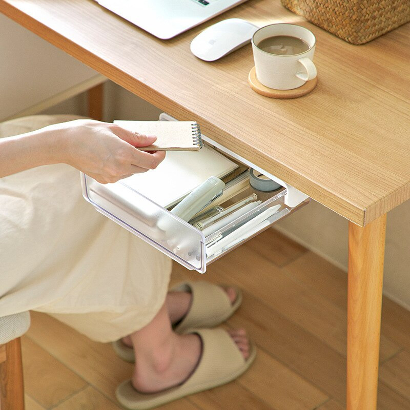 Κρυφά Συρτάρια Αποθήκευση Οικιακής Κουζίνας Διαφανείς Οργανώσεις Φορητά αυτοκόλλητα κουτιά τραπεζιού κάτω από το γραφείο χωρίς διάτρηση