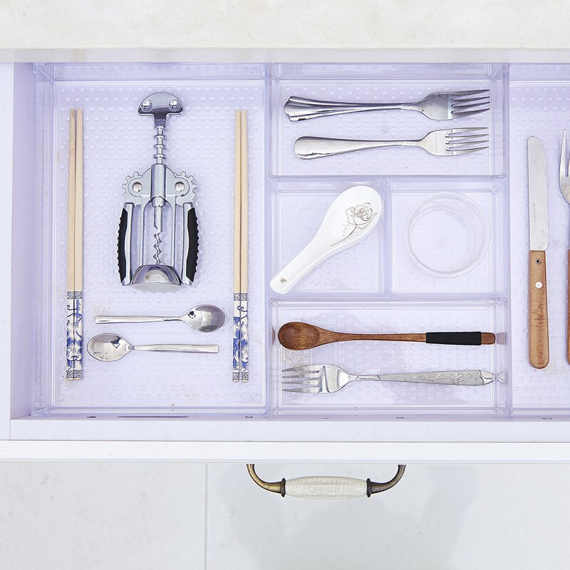 Organizator Bucătărie pentru Veselă Despărțitor Sertar Cutie de plastic Depozitare Sistem de papetărie Dulap de clasificare pentru birou Birou acrilic