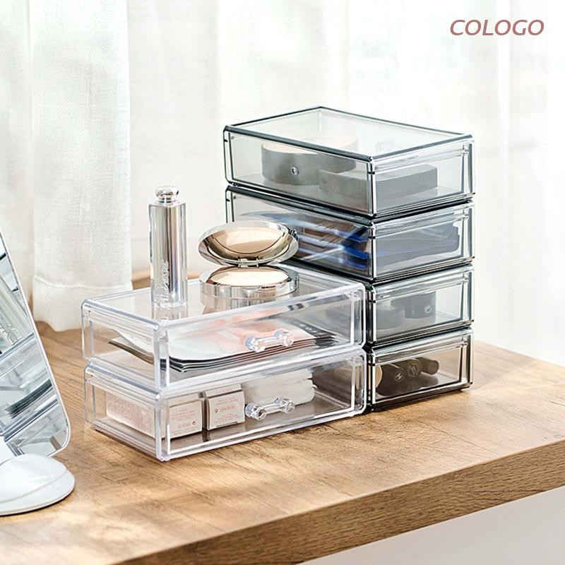 Úložný box na stôl, priehľadný organizér so zásuvkami, stohovateľný, šetriaci priestor, kontajner na DIY nástroje, kancelárske potreby, šperky, make-up