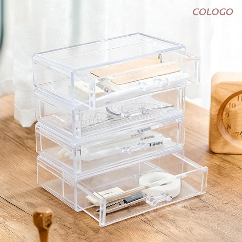 Úložný box na stôl, priehľadný organizér so zásuvkami, stohovateľný, šetriaci priestor, kontajner na DIY nástroje, kancelárske potreby, šperky, make-up