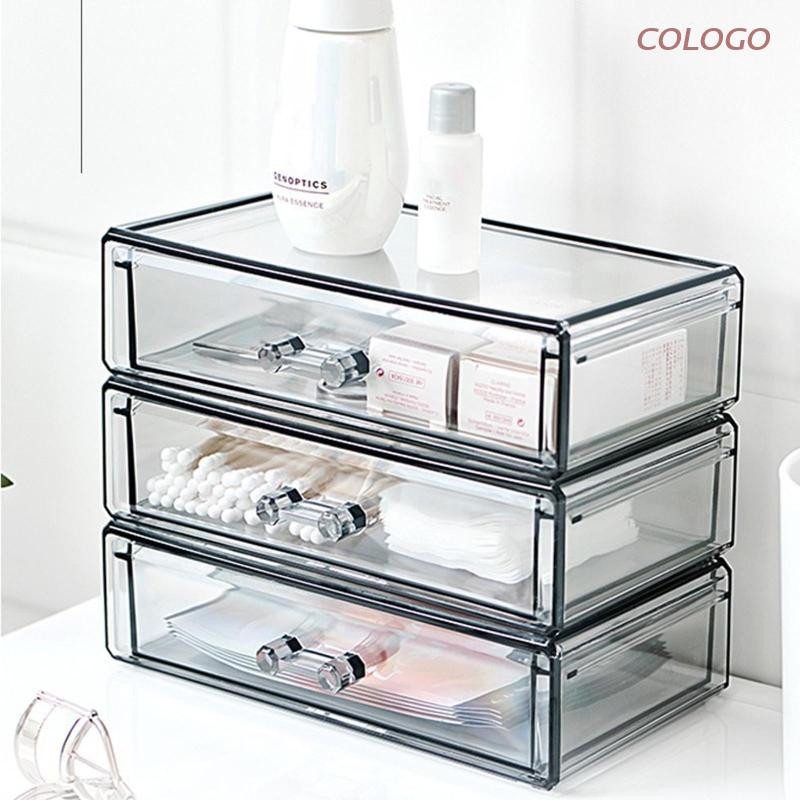 Úložný box na stôl, priehľadný organizér so zásuvkami, stohovateľný, šetriaci priestor, kontajner na DIY nástroje, kancelárske potreby, šperky, make-up