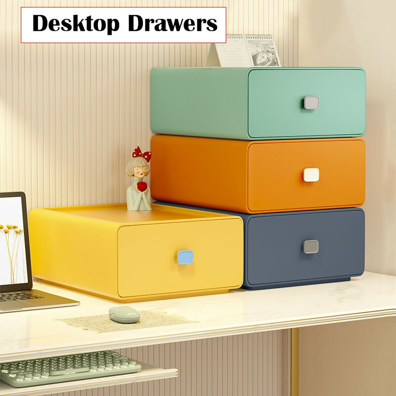 Настолен органайзер Чекмедже за съхранение Кутия за грим Подреждащ се контейнер за бижута Маска с голям капацитет Офис Кутия за съхранение на лекарства Кутии