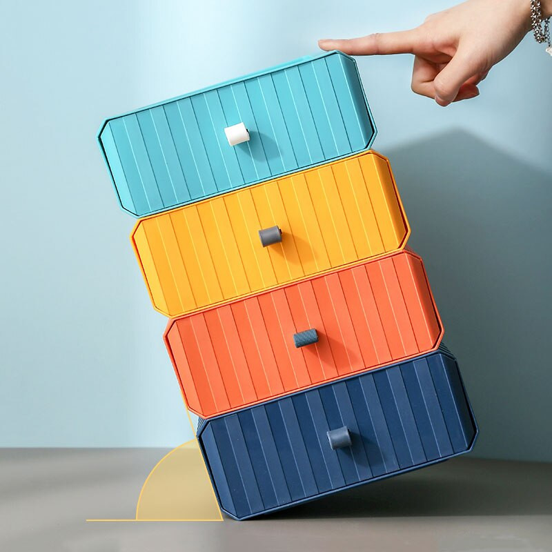 Desktop Organizer Συρτάρι αποθήκευσης Κουτί μακιγιάζ Στοιβαζόμενο δοχείο κοσμήματος Δοχείο μάσκας μεγάλης χωρητικότητας Γραφείο αποθήκευσης θήκης φαρμάκων