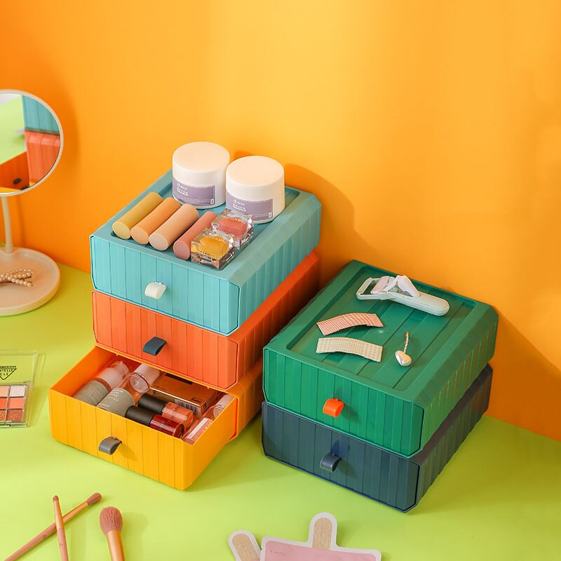 Desktop Organizer Συρτάρι αποθήκευσης Κουτί μακιγιάζ Στοιβαζόμενο δοχείο κοσμήματος Δοχείο μάσκας μεγάλης χωρητικότητας Γραφείο αποθήκευσης θήκης φαρμάκων